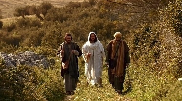 Jesus Walking With Disciples